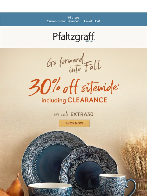 Pfaltzgraff.com Black Friday Sale: Extra 30% Off Sitewide Starts Today