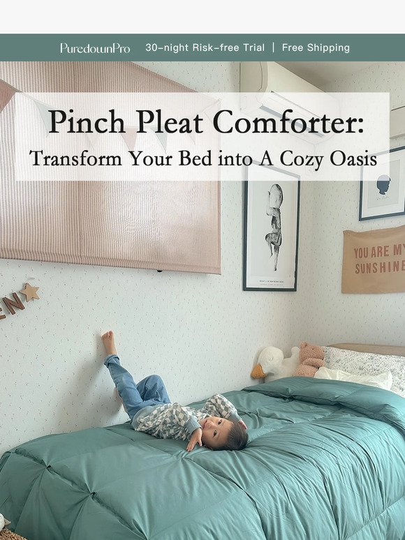 Classy & Cozy Comfort: Fluffy Soft Pinch Pleat Comforter