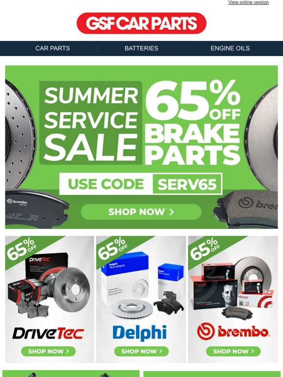 Give Your Brakes A Service This Summer With 65% Off!