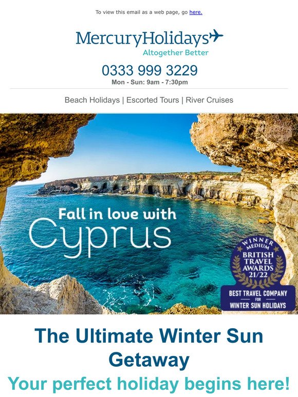 Cyprus Winter Sun is calling!