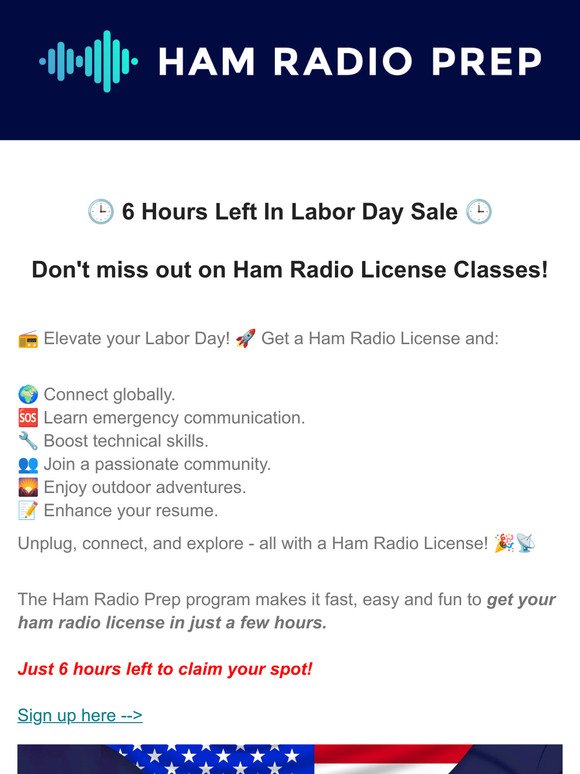 ❗6 Hours Left - Ham Radio Classes Sale!