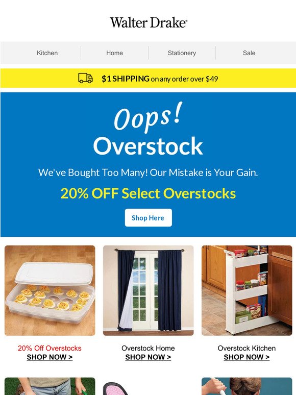 Oops! 20% Off Overstocks Inside >>