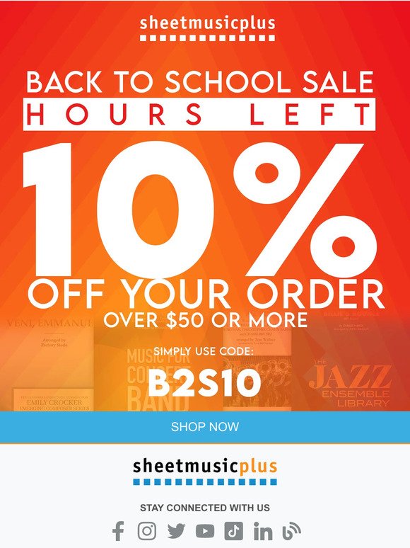 ⏳ Ends Today | 10% Off your Sheet Music Order ⏳