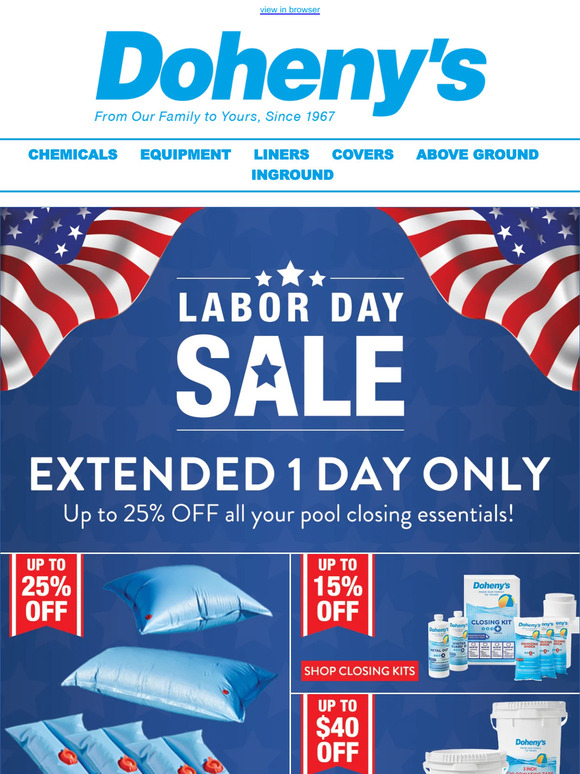 Labor Day Sale Extended! Enjoy One More Day of Savings