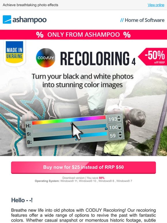Turn your black and white photos into stunning color images - CODIJY Recoloring