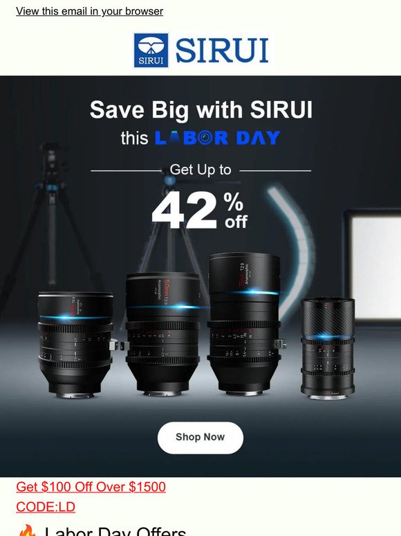 ⚡SIRUI Labor Day Big Sale - Don't Miss Out!