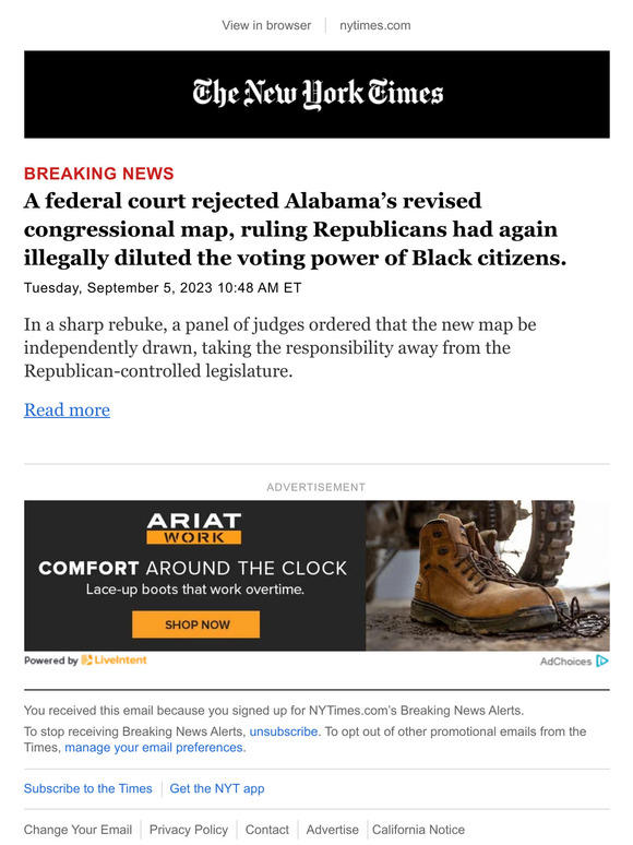 The New York Times Breaking News Federal court again strikes down