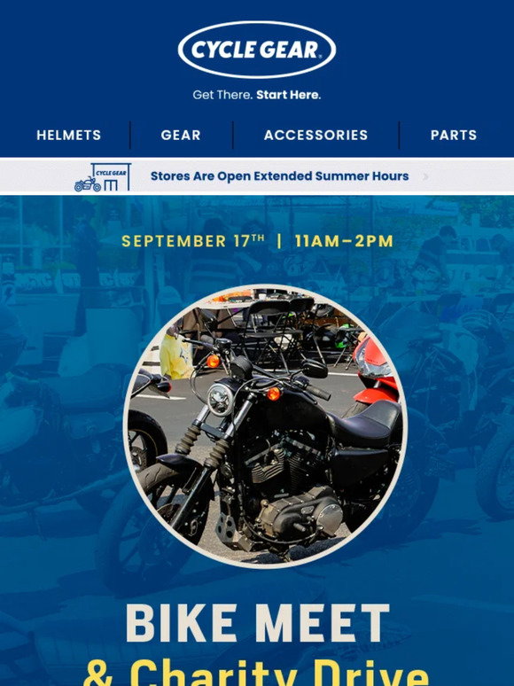 Cycle Gear Direct Bike Meet & Charity Drive Sept. 17 Milled