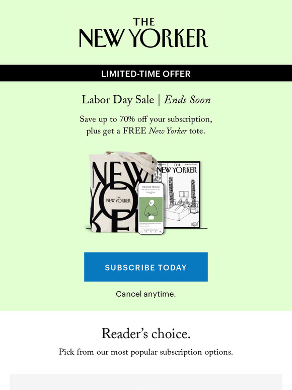 The New Yorker Labor Day Sale Ends Soon! Save Up to 70% Off