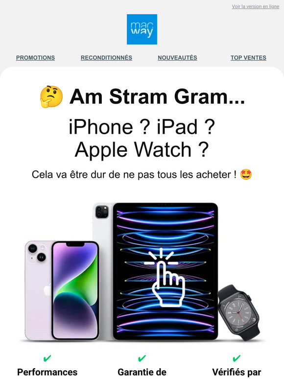 iPhone, iPad et Apple Watch reconditionnés