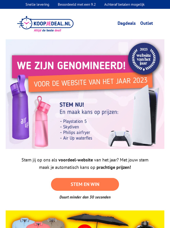 We zijn genomineerd 🎉 Website van het Jaar 2023