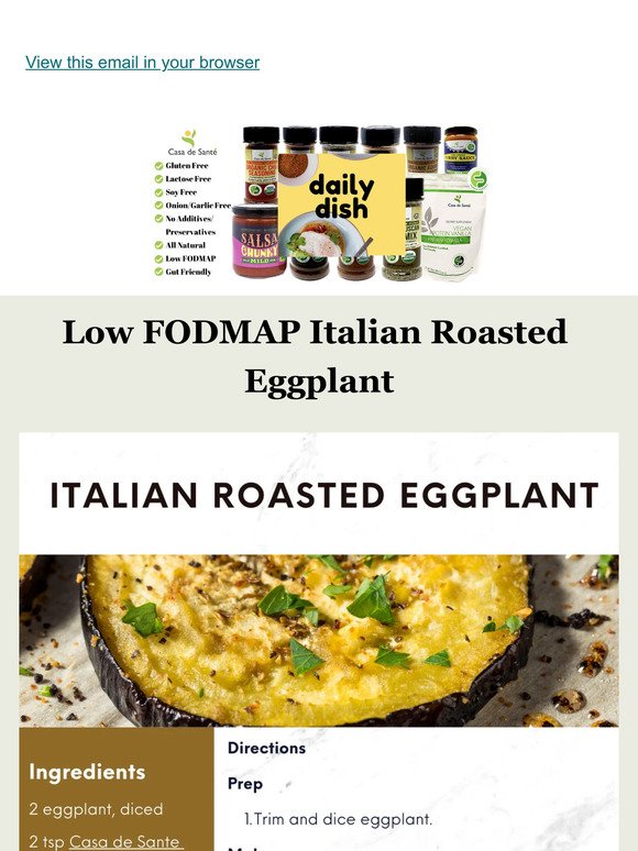 Low FODMAP Italian Roasted Eggplant