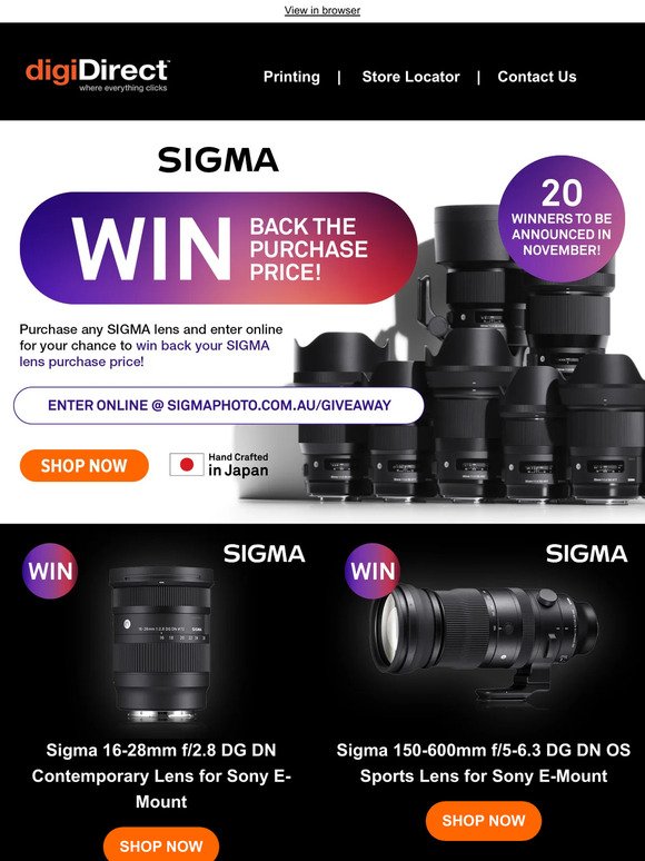 WIN Back the Purchase Price of Sigma Lenses!