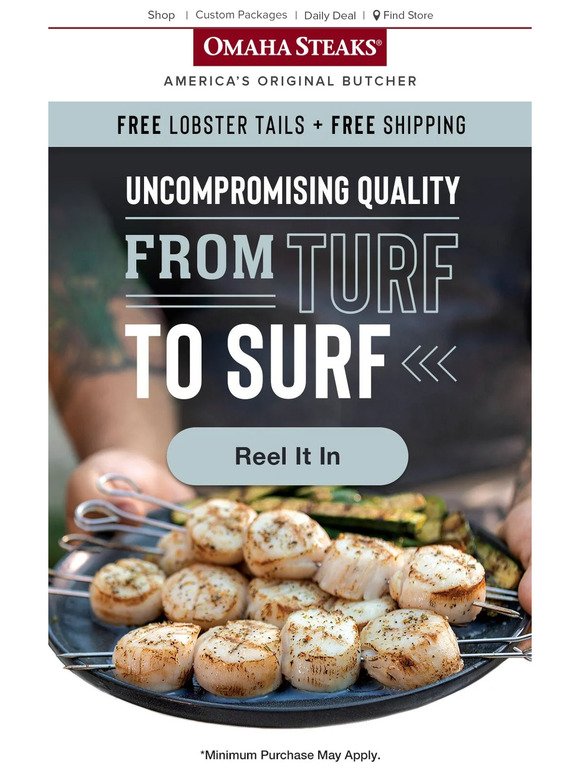 Add some surf to your turf with FREE Lobster Tail Skewers!