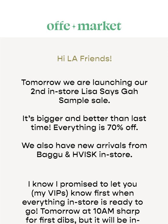 A VERY SPECIAL INVITE TO SHOP FIRST!