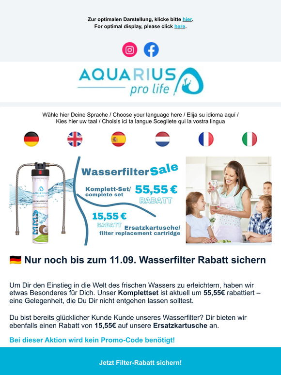 💙 Water-Filter SALE | Pure Erfrischung | Pure Refreshment