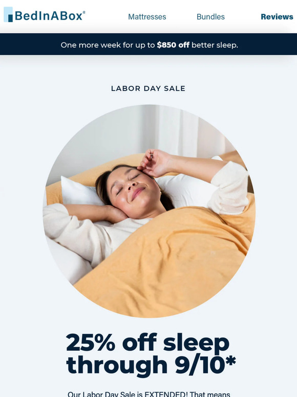 Labor Day Sale Extended: Up to $850 off new sleep!