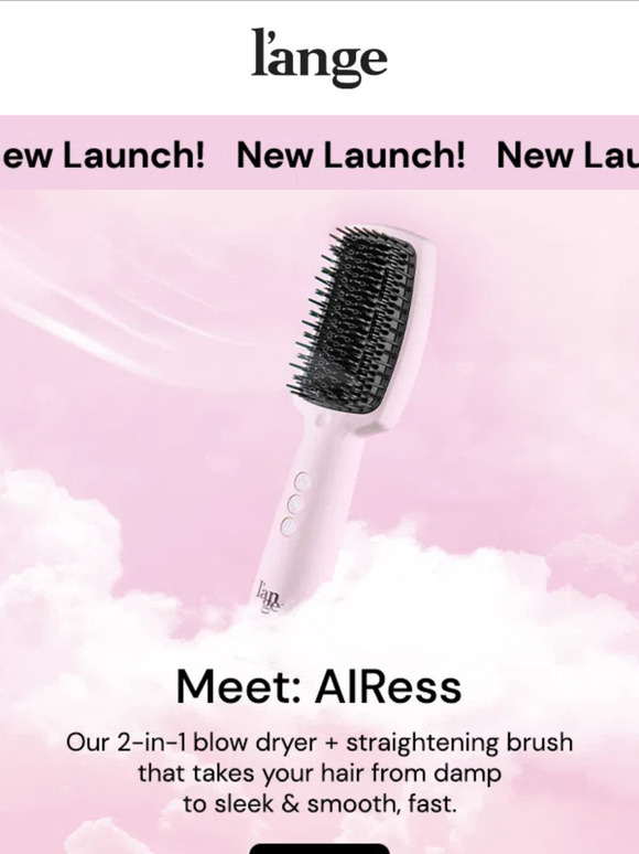 L'ange Hair NEW! AIRess 2in1 Straightening Blow Dryer Brush Milled