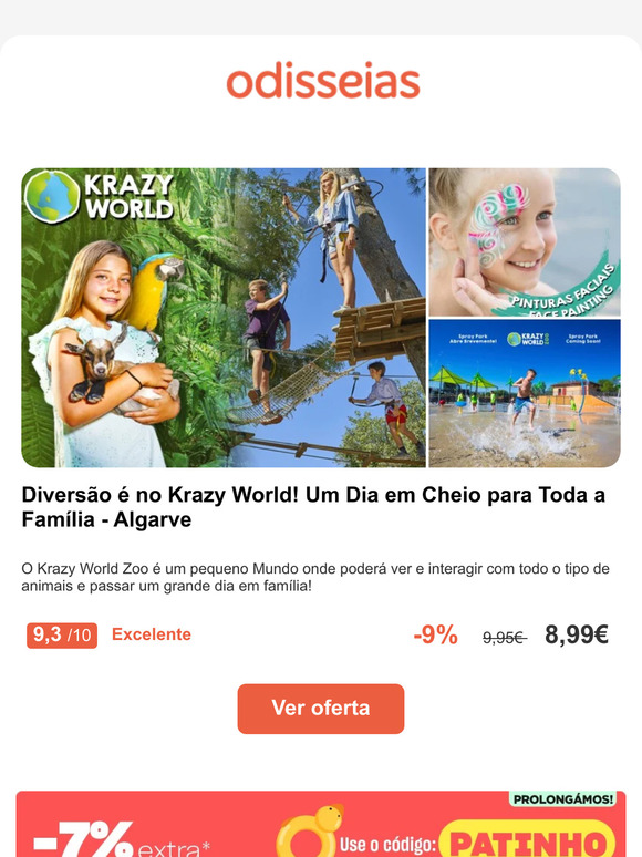 Experimente: Diversão é no Krazy World! Um Dia em Cheio para Toda a Família - Algarve
