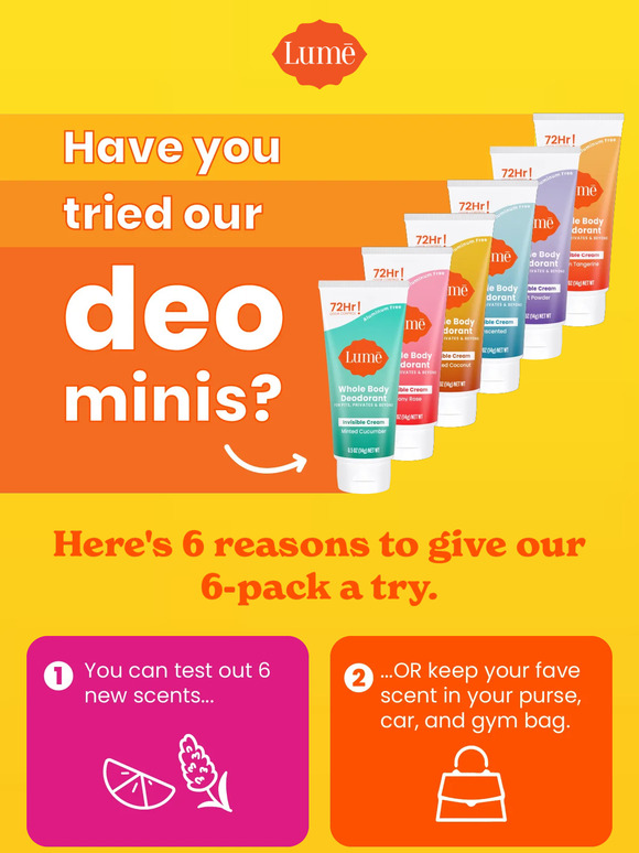 Lume Deodorant You can do A LOT with our mini deo 6pack Milled