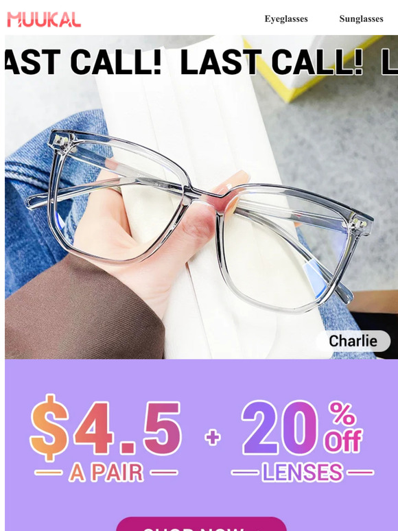 $4.5 Rx Glasses for 72 Hours Only⭐⭐⭐