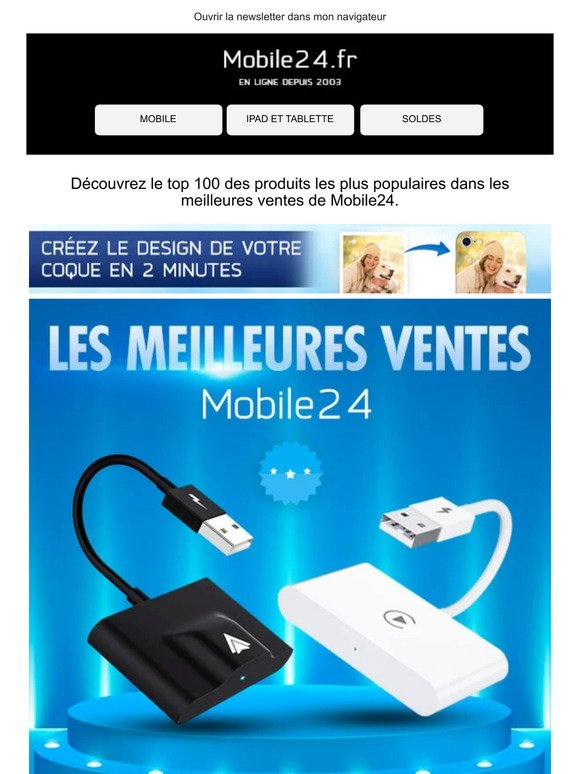 Top 100 meilleures ventes sur Mobile24.fr!