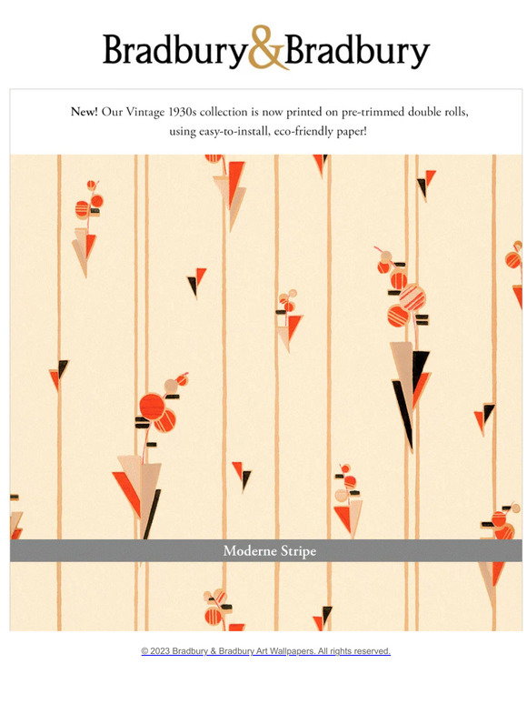 Bradbury & Bradbury: New! Pre-trimmed vintage wallpapers | Milled