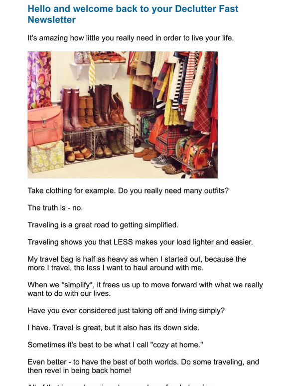 💙☕ Take clutter down to the bone