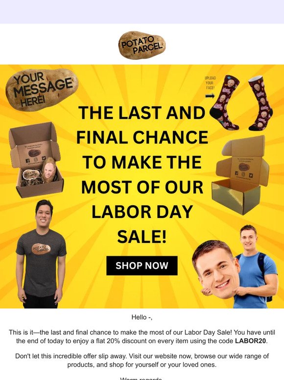 Last and Final Chance! Labor Day Sale Ends Today! 🚨🛍️