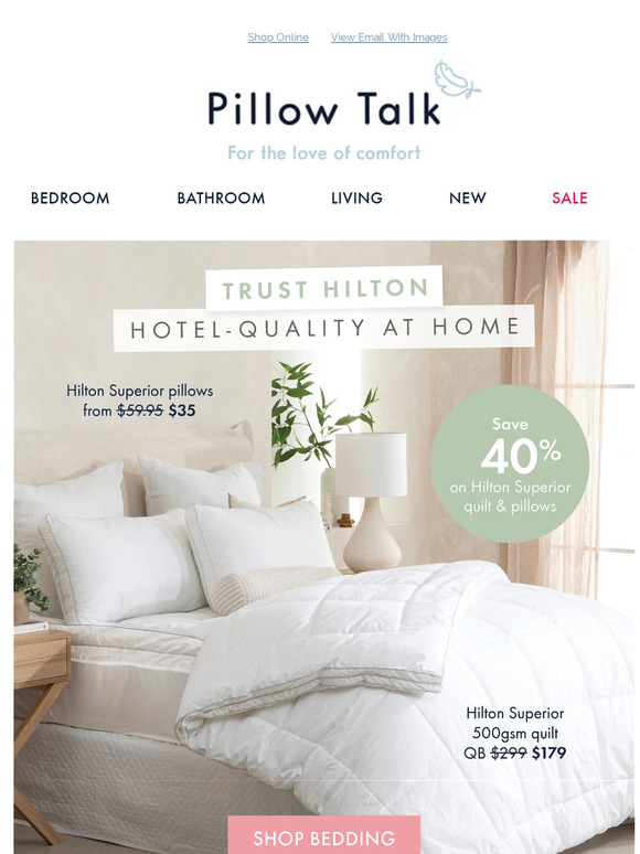 Trust Hilton bedding, for hotel-quality comfort at home