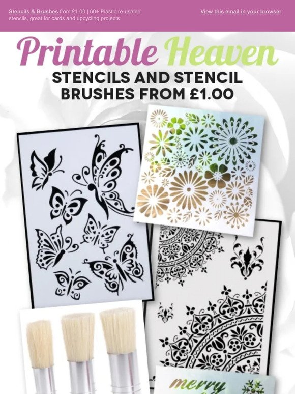 Stencils & brushes from £1.00 | Great for upcycling projects