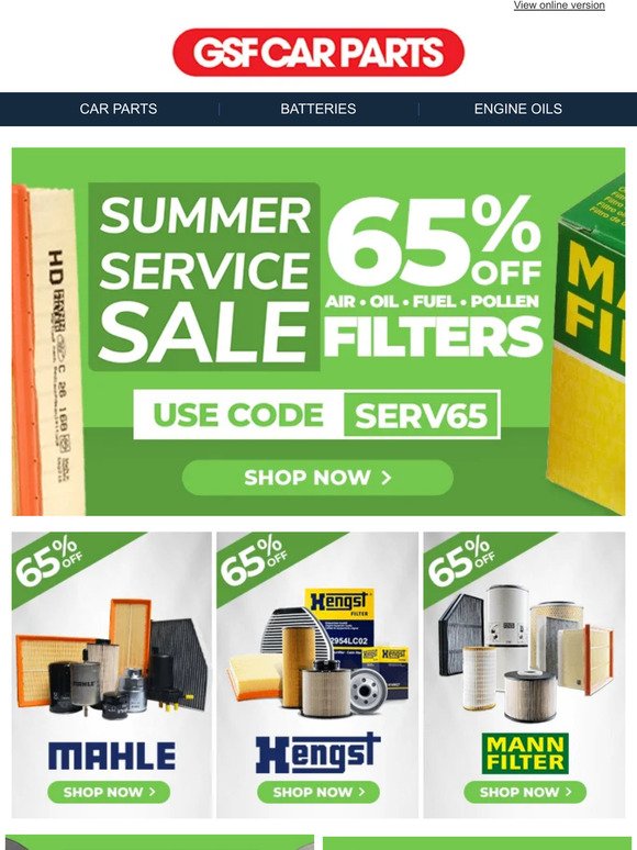 Filters Need A Refresh? Save 65% In Our Summer Service Sale!