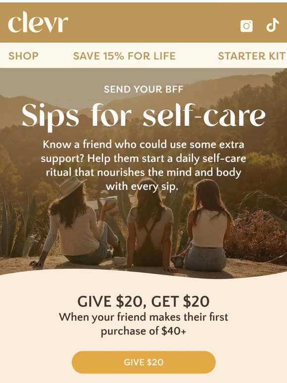Send your BFF $20 of Clevr! 💚