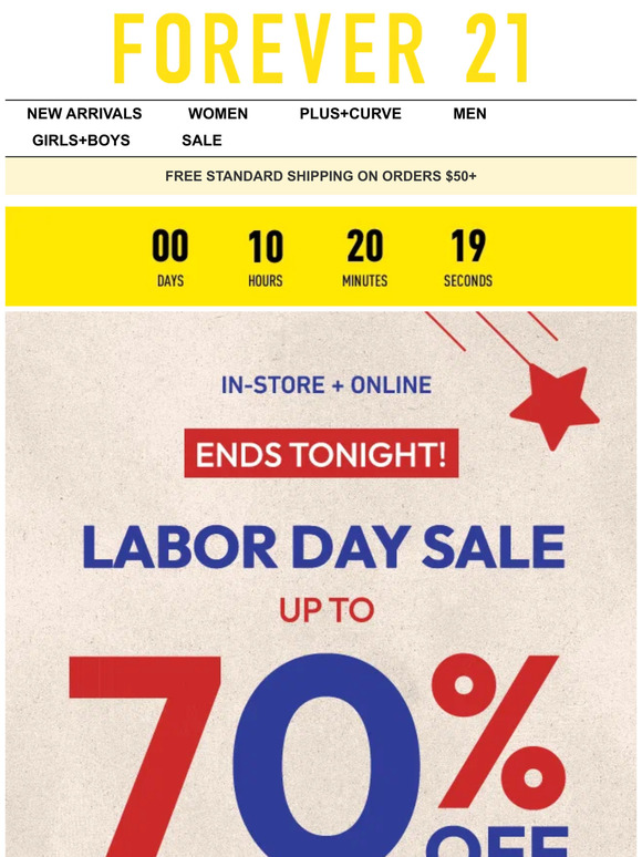 Save up to 50% in the Forever 21 sale