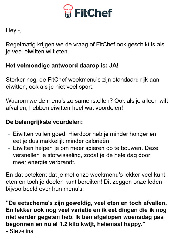 Eiwitrijke weekmenu's om af te vallen