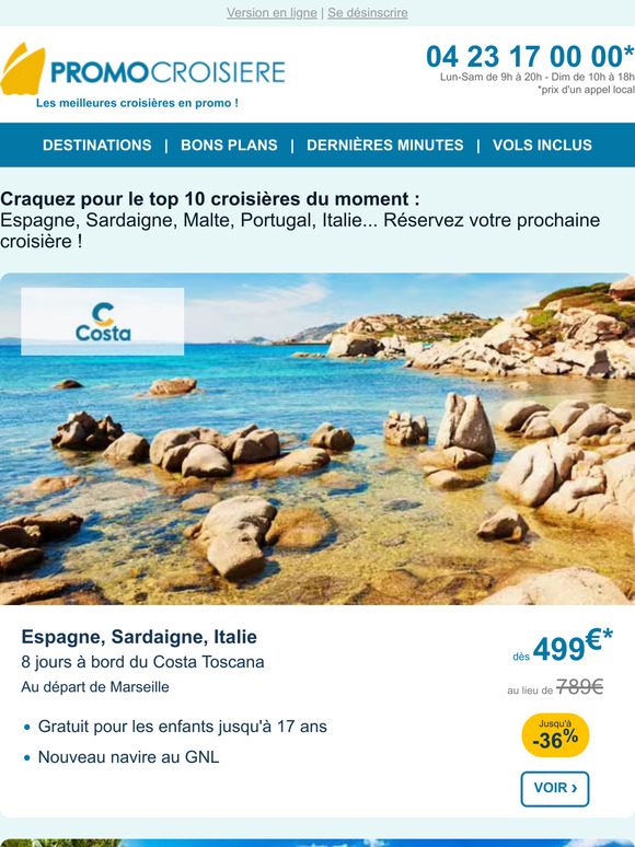 🚢 Craquez pour notre top 10 croisières dès 299€ !