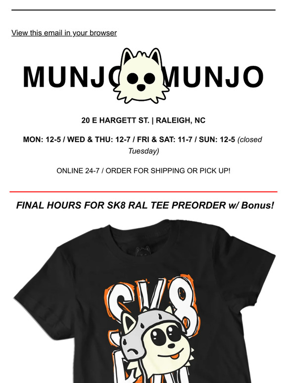 7 Hours Left to Preorder SK8 RAL Tee!