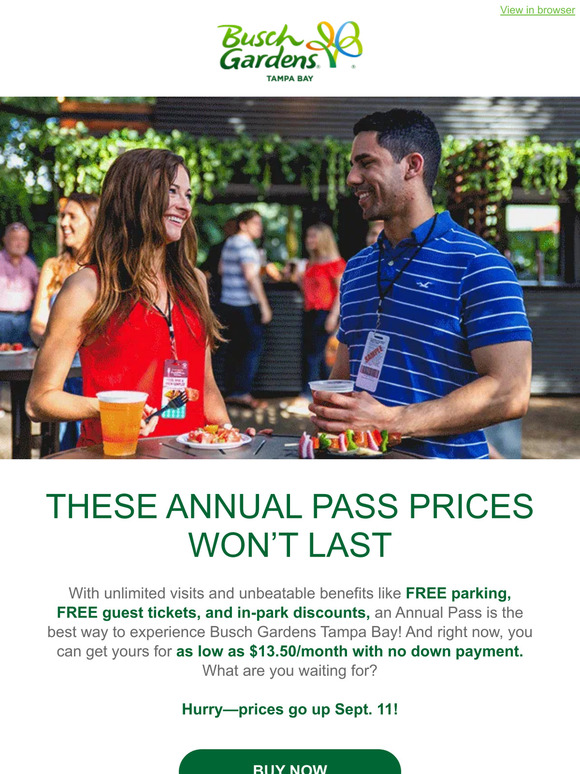 Busch Gardens Tampa Tickets, Annual Passes & Deals