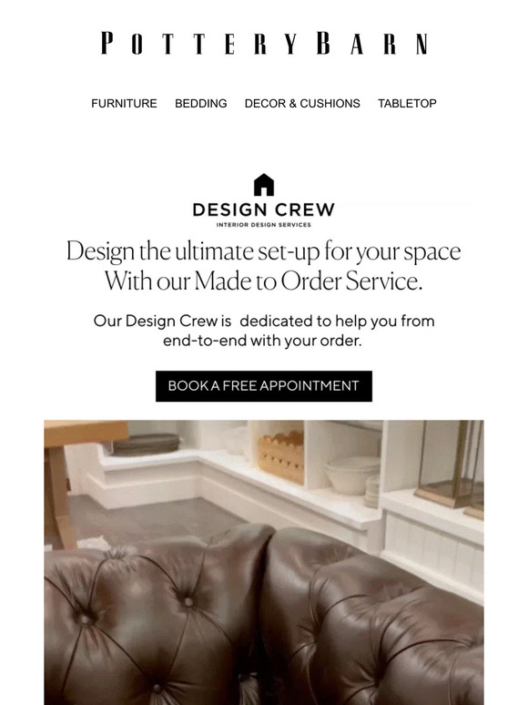 Pottery Barn Customize your furniture with the help of our Design Crew