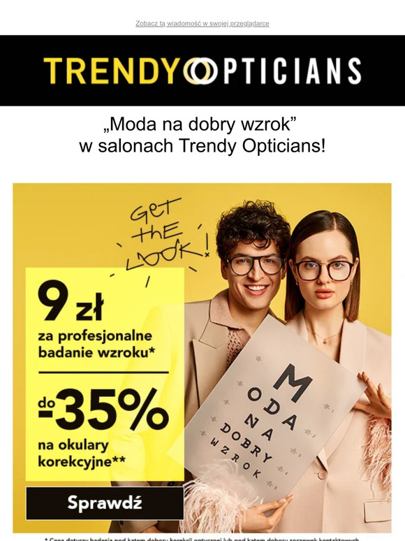 Aż do -35% rabatu na okulary korekcyjne w Trendy Opticians!