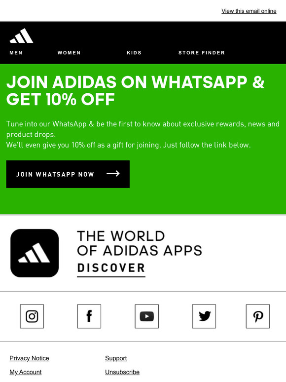 Adidas voucher pro whatsapp best sale