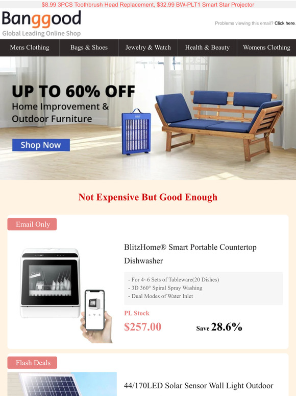 [Max 60% Off] Home & Garden Clearance Sale: Solar Wall Lights $12.99, Mens Cotton Flat Cap $9.99