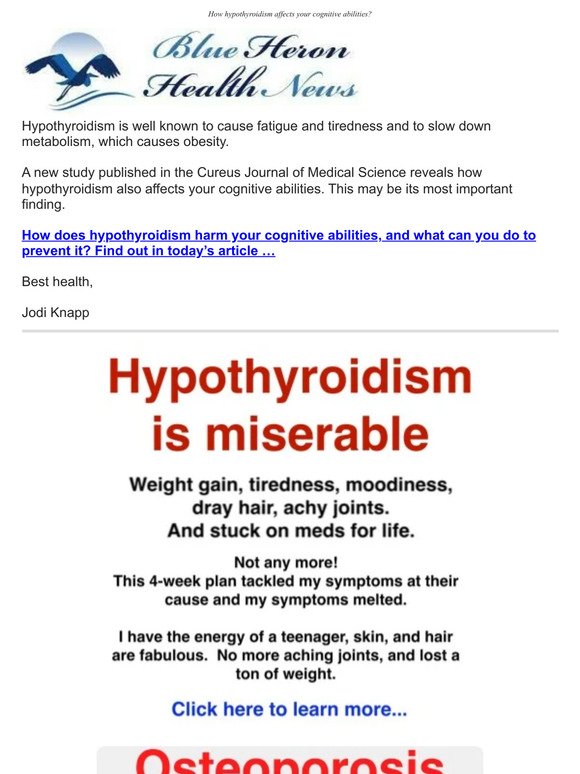 Hypothyroidism Affects Your Brain