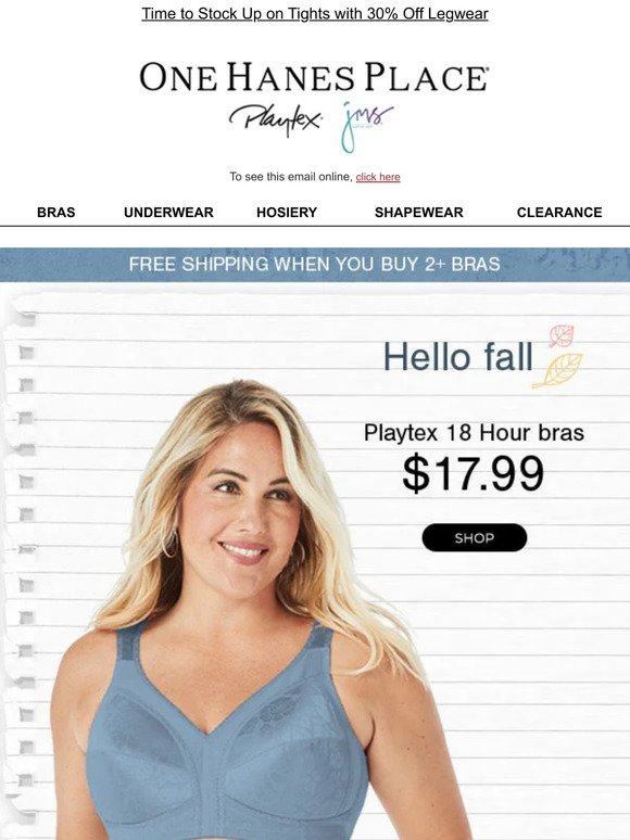 Welcome Fall in Playtex 18 Hour Bras $17.99 🍁