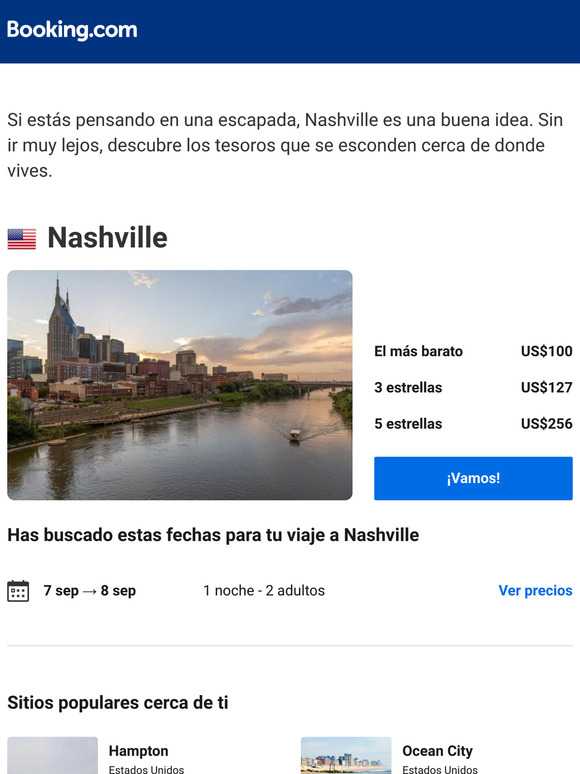 Alojamiento en Nashville desde US$100. ¡Eso sí que es un buen precio!