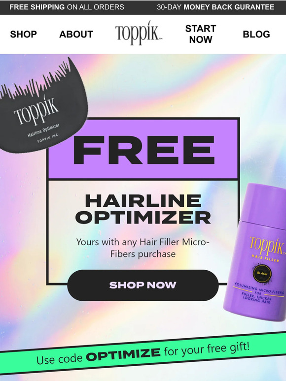 Free Hairline Optimizer tool with every Hair Filler Fiber order