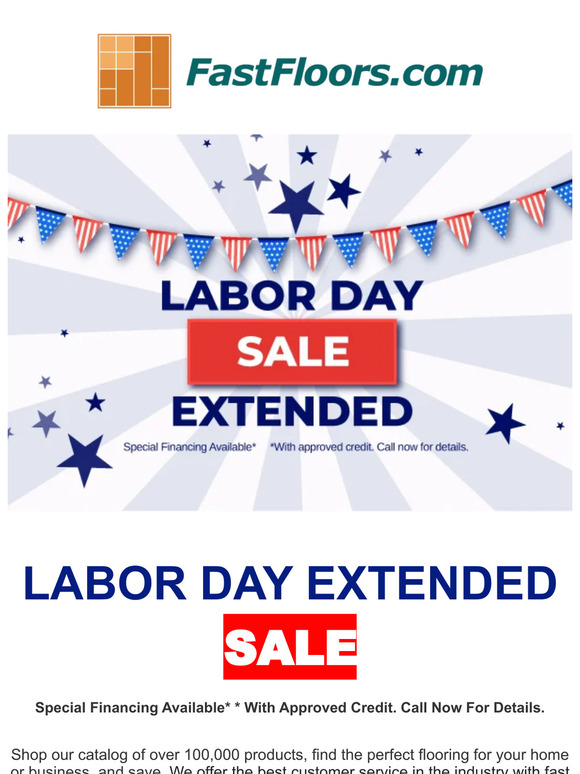 Last Chance: Labor Day Sale on Premium Flooring Ends Tomorrow!