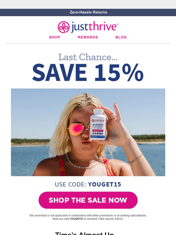Missing out? Your 15% off ends soon