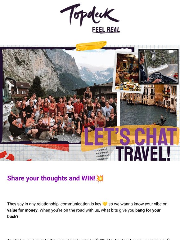 Share your thoughts & WIN* ✈️