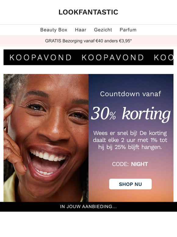 Korting countdown vanaf 30%
